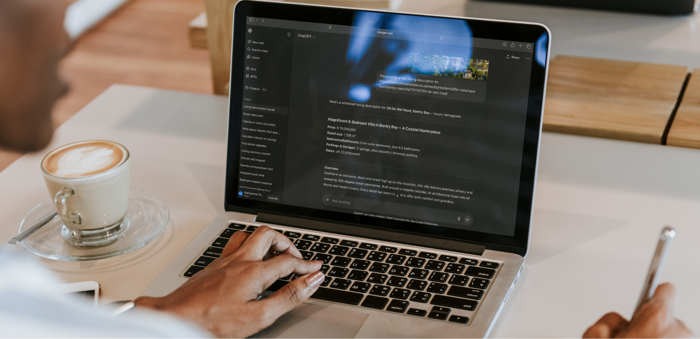 Woman uses ChatGPT on her laptop