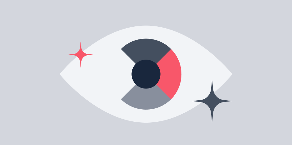 Vector image of an eye with sparkles