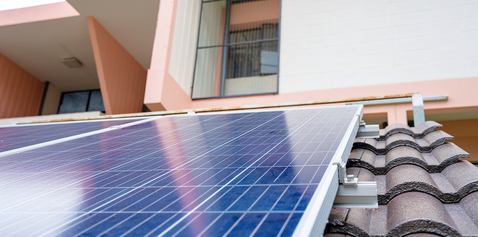 solar panel on the roof of a home