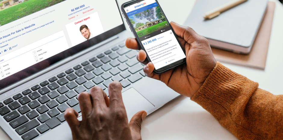 Person browsing a real estate listing syndication website on their phone