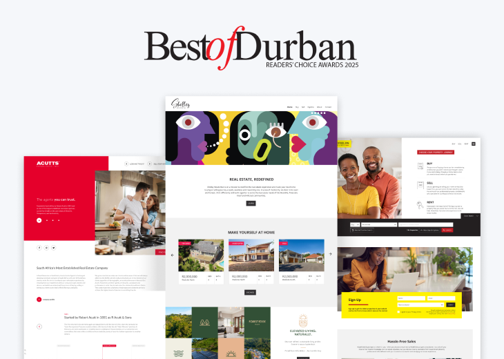 Best of Durban campaign image showing Prop Data's website designs