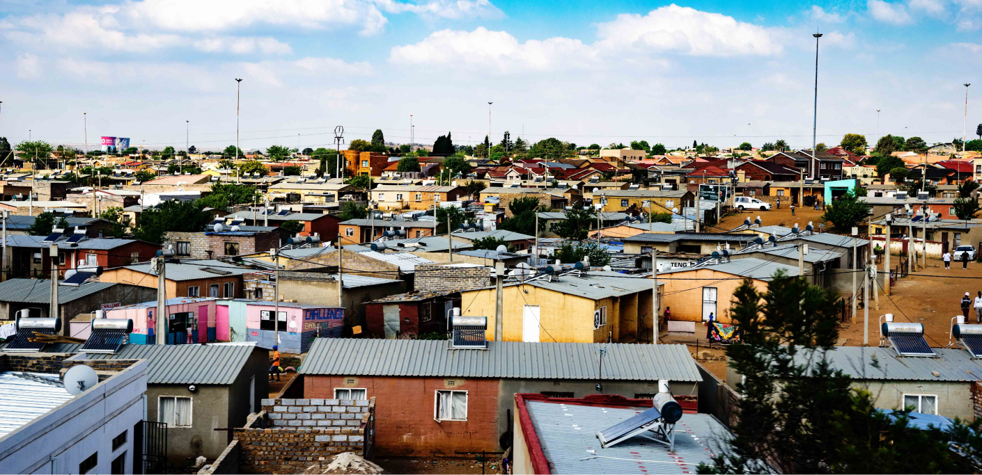 Township settlement with a view of different properties